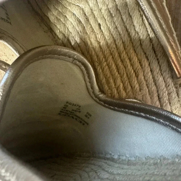 Coach Leather Espadrilles in Gold Champagne Size 8 - Picture 3 of 6